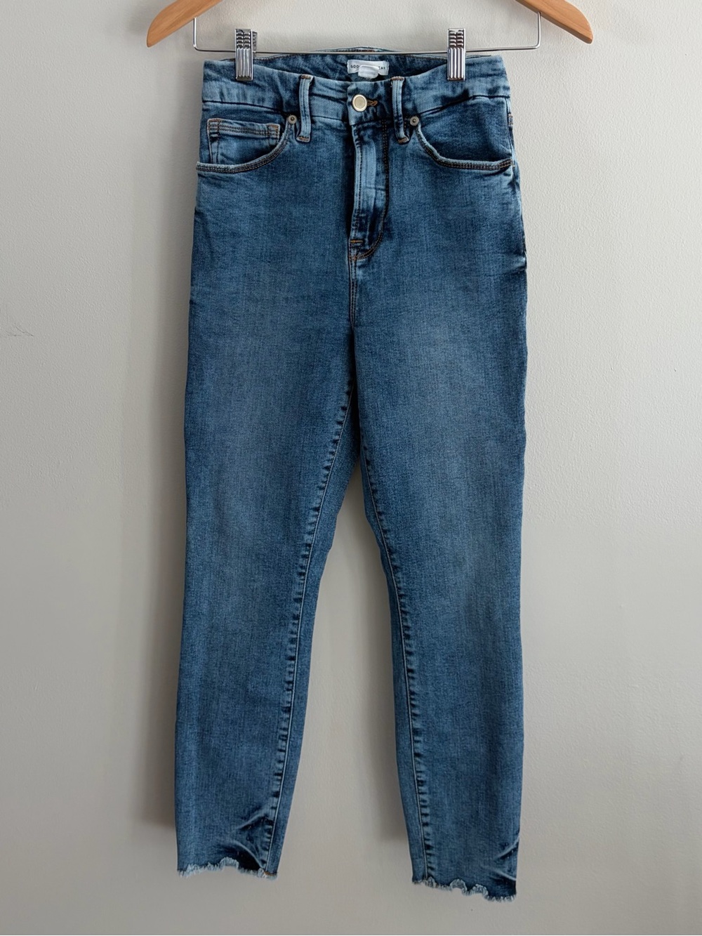 Good American High-Rise Medium Wash Skinny Jeans